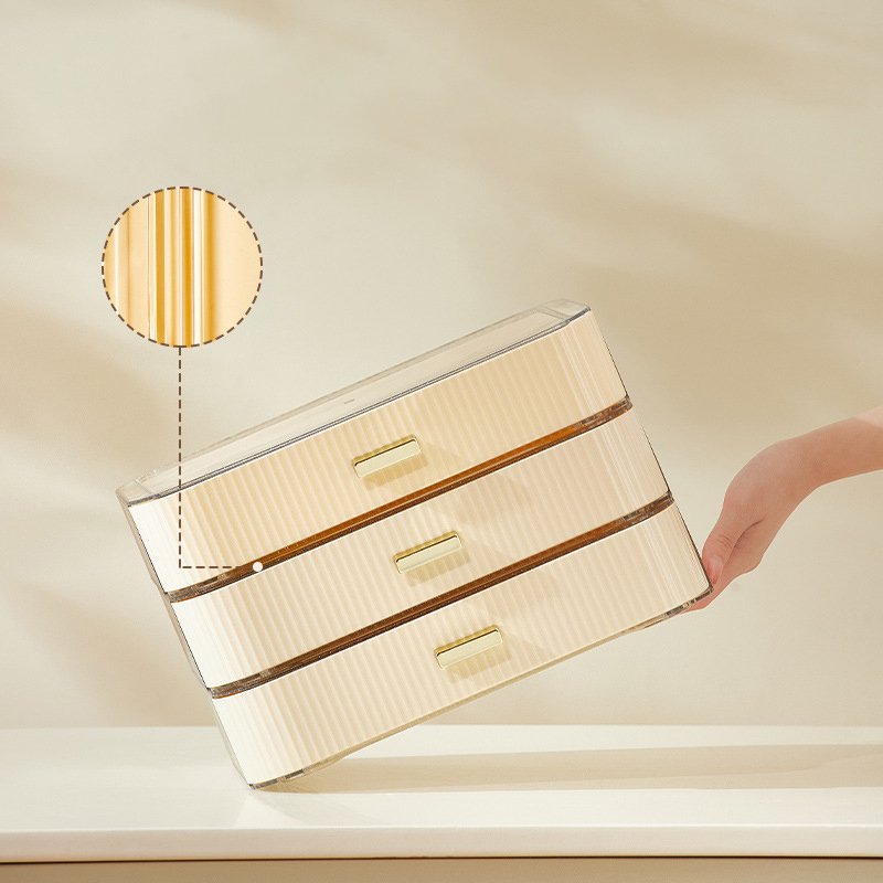 Makeup Organizer Transparent Plastic Stackable Cosmetics Storage Box New Style Plastic Make Up Skincare Display Case