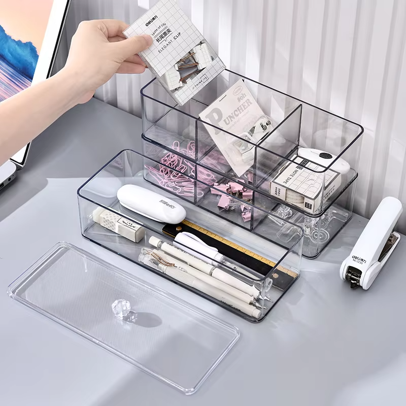 Dresser drawer type storage compartments transparent organizing box Lipstick sample cosmetics bedroom stationery storage box
