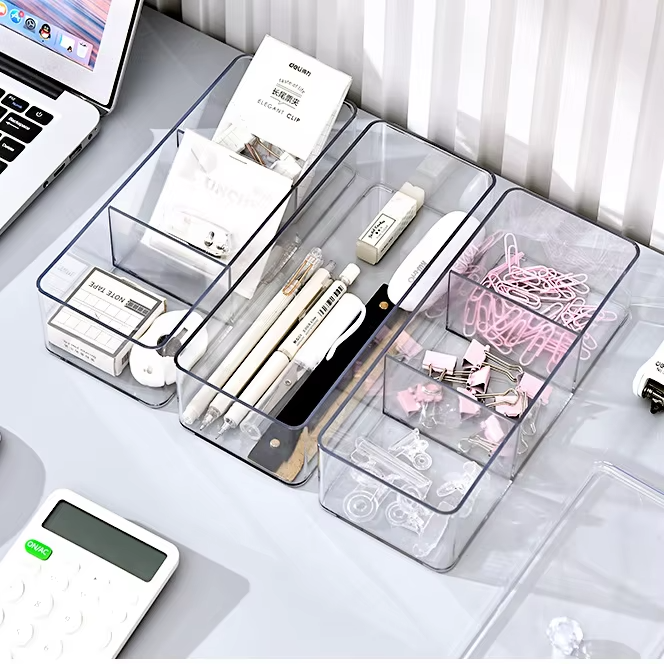 Dresser drawer type storage compartments transparent organizing box Lipstick sample cosmetics bedroom stationery storage box