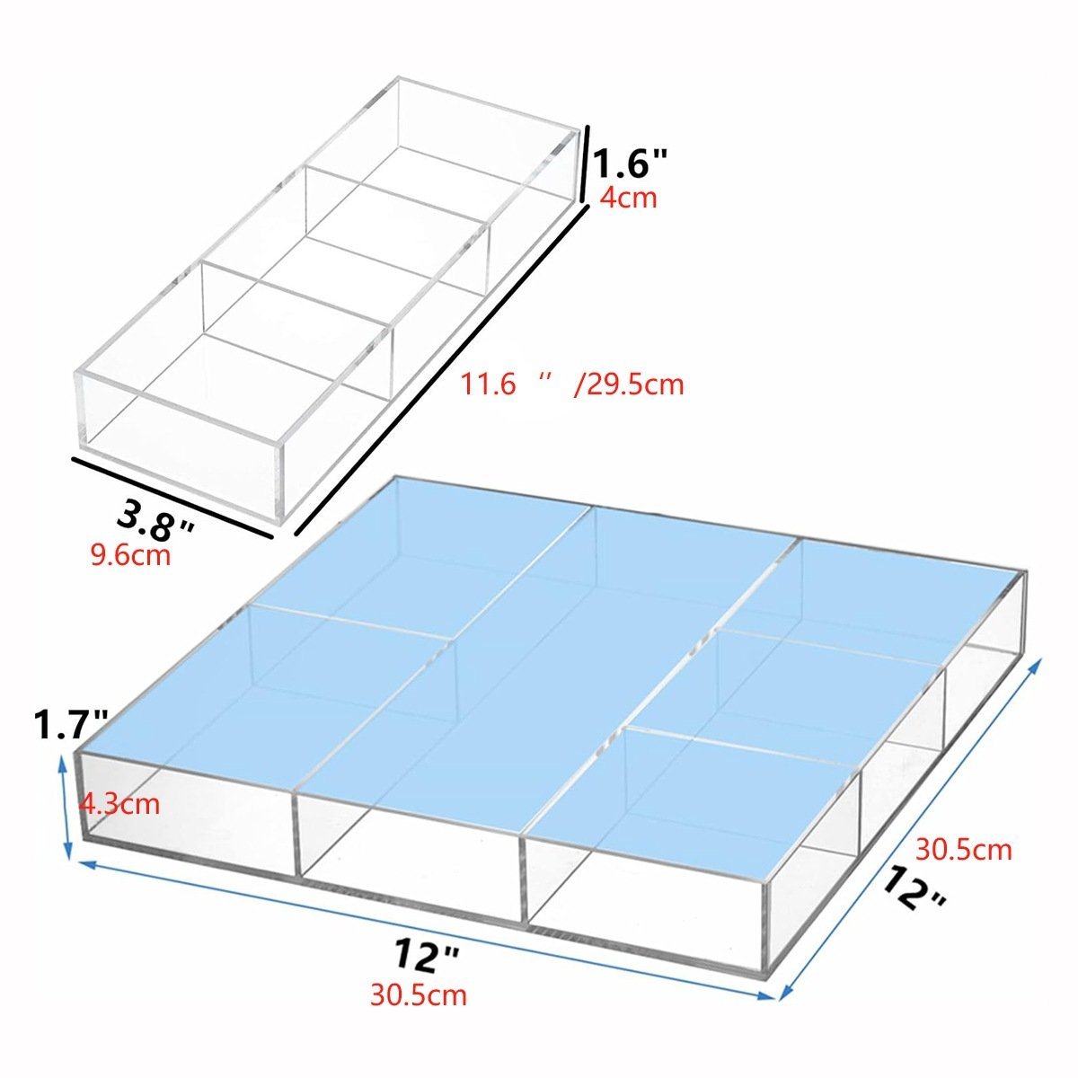 Premium Acrylic Drawer Organizer clear makeup holder desktop organizer for Home office living room