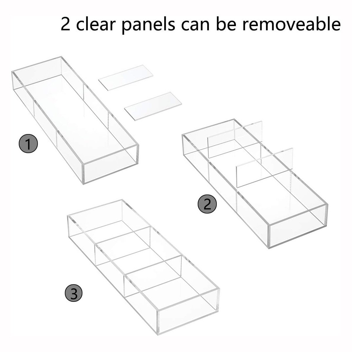 Premium Acrylic Drawer Organizer clear makeup holder desktop organizer for Home office living room
