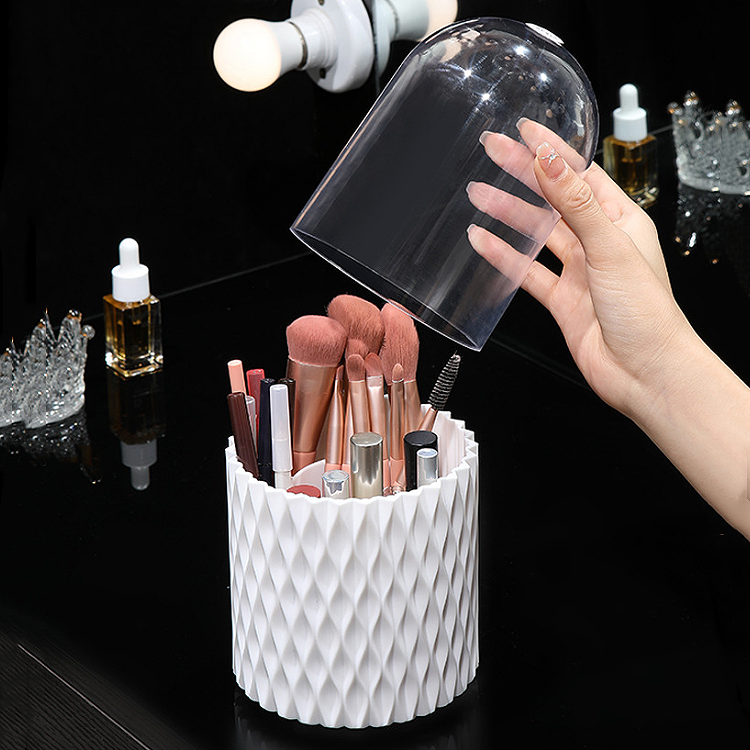 360 rotation Makeup brush storage bucket dustproof container desktop rotate Eyebrow brush Eye shadow lipstick O