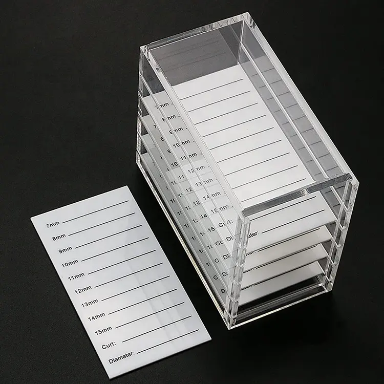 Manufacturer Customized OEM/ODM 5 Layers Acrylic Clear False Eyelash Organizer Case Storage Organizer, Cosmetic Makeup