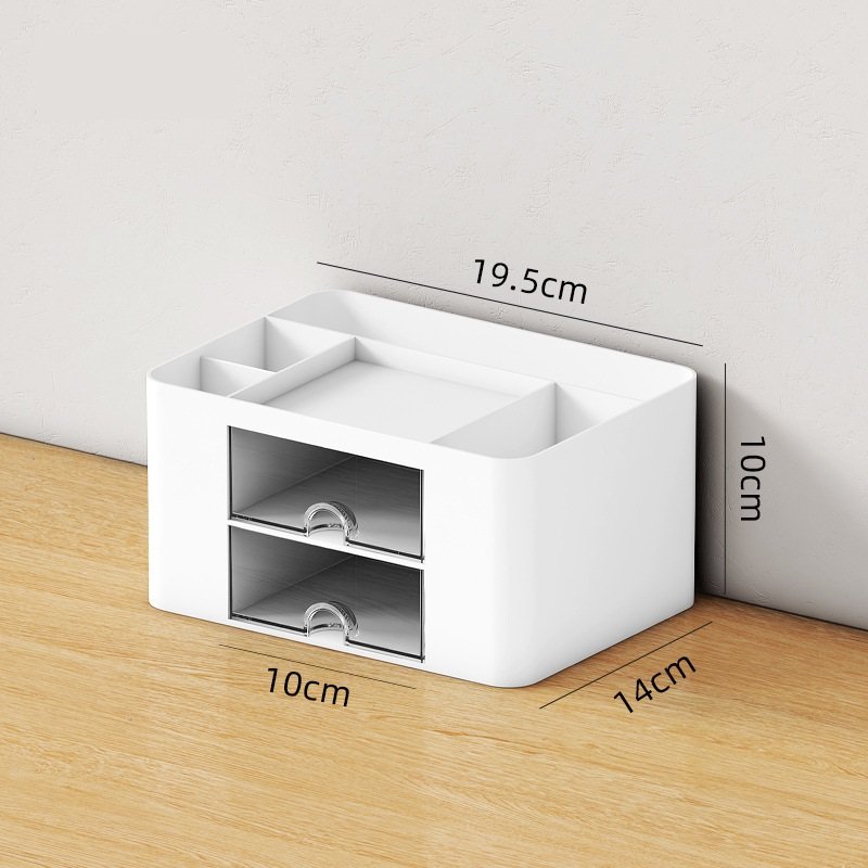 Saving Space Desktop Cosmetic Brush Storage Case With Drawer Makeup Item Pens Desk Organize Box Plastic Holder Organizers