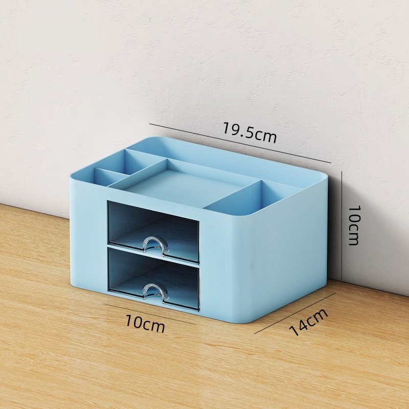 Saving Space Desktop Cosmetic Brush Storage Case With Drawer Makeup Item Pens Desk Organize Box Plastic Holder Organizers