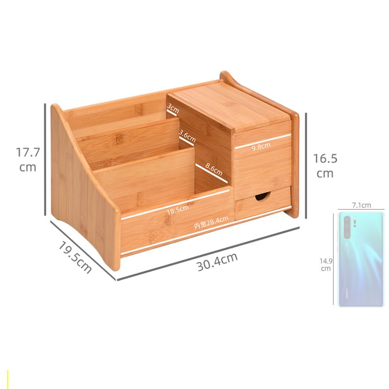Wholesale storage boxes Bamboo Wood Makeup Organizer Desk Organizer Storage Boxes