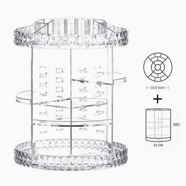 Adjustable multi-function Acrylic Cosmetic Storage 360 Rotating Makeup Organizer