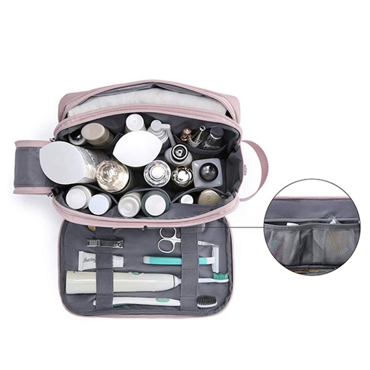 Large Vegan Leather Makeup Bag Zipper Pouch Travel Cosmetic Organizer for Women and Girls
