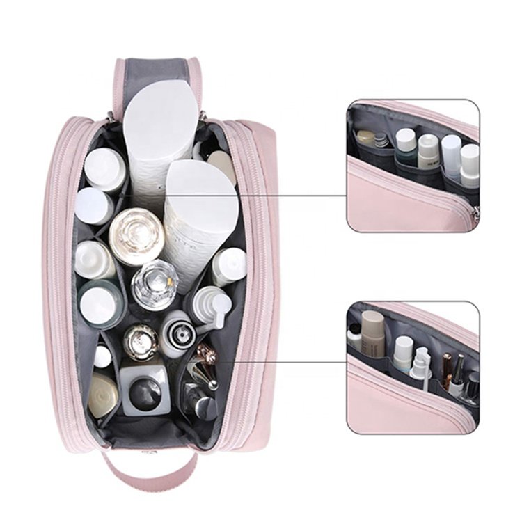 Large Vegan Leather Makeup Bag Zipper Pouch Travel Cosmetic Organizer for Women and Girls