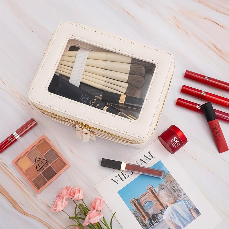 Europe and the United States best-selling TPU transparent waterproof makeup bag wholesale portable travel double makeup bag