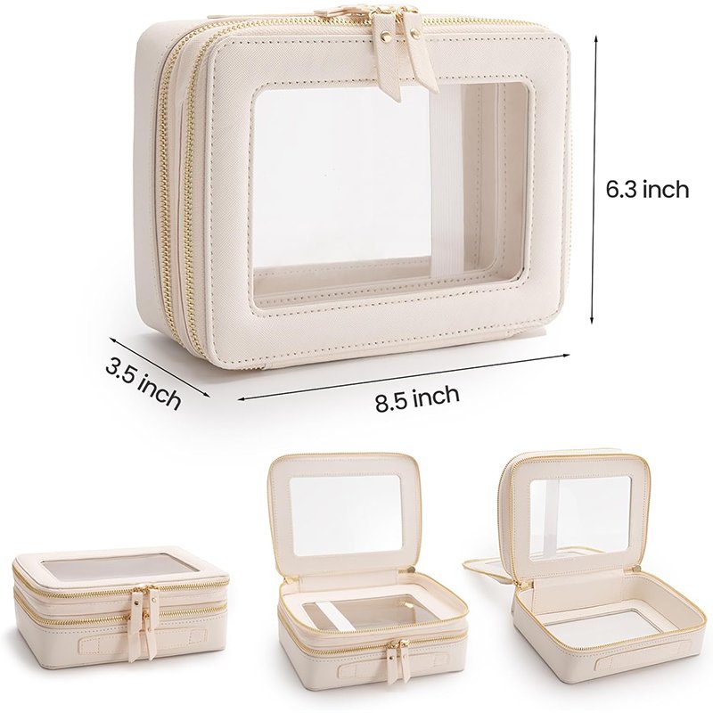Europe and the United States best-selling TPU transparent waterproof makeup bag wholesale portable travel double makeup bag