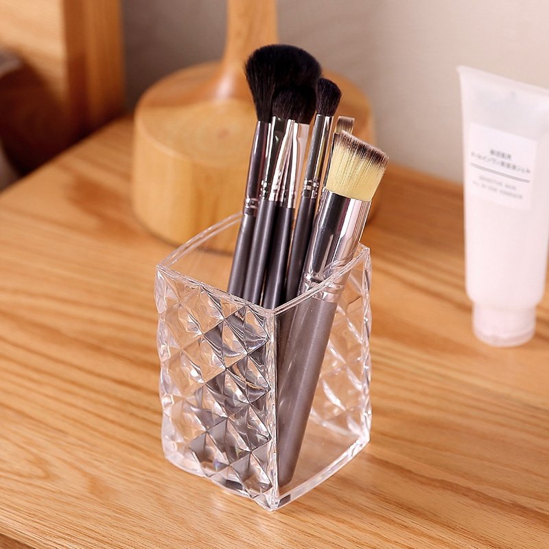 Diamond Acrylic women lip gloss makeup organizer blush plastic cosmetics case makeup brush storage holder
