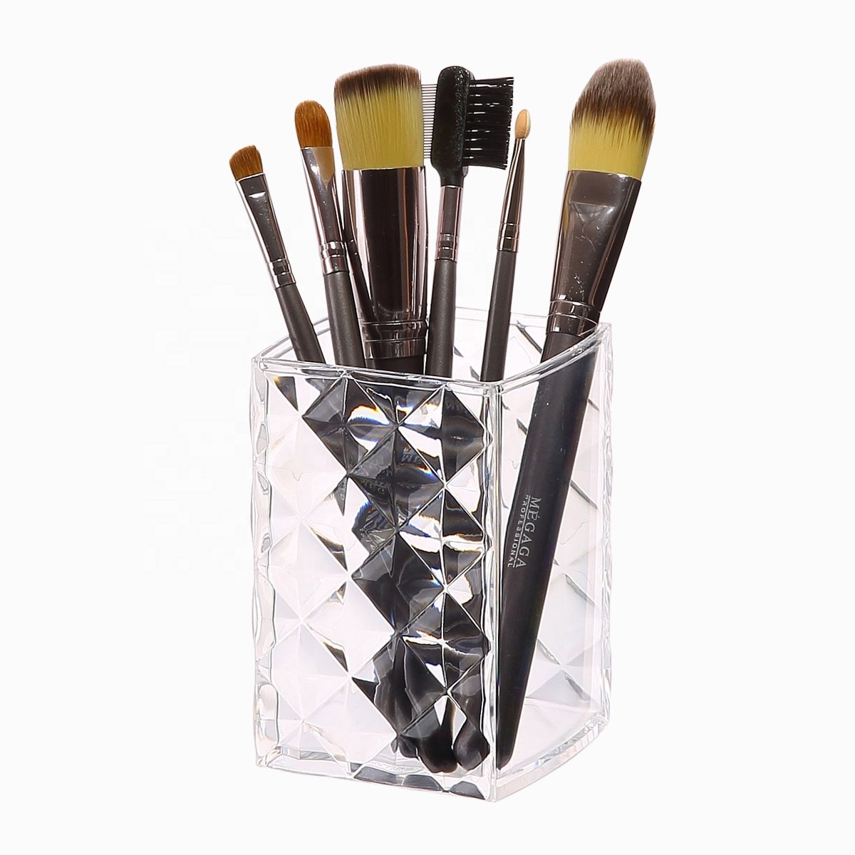 Diamond Acrylic women lip gloss makeup organizer blush plastic cosmetics case makeup brush storage holder