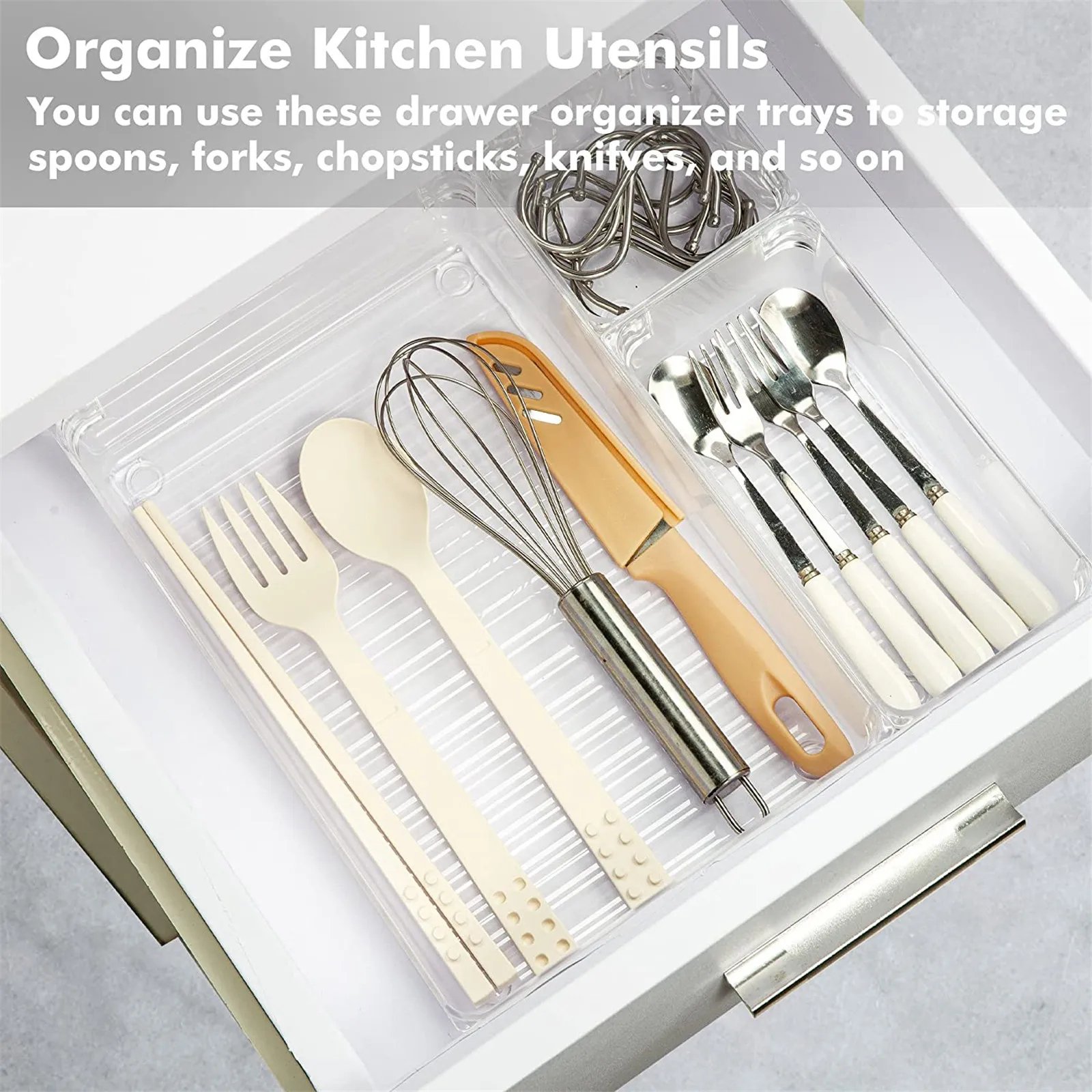 Adjustable Drawer Organizer Box Trays Make Up Cosmetics Sundries Divider Holder Kitchen Bathroom Closet Jewellery Box