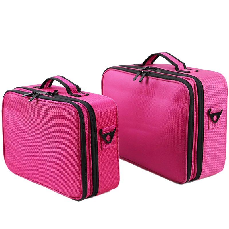 Multipurpose Large 3 Layers Cosmetic Makeup Case Organizer Makeup Artist Bag with Adjustable Dividers