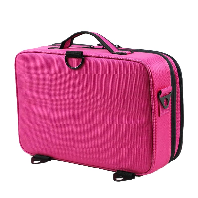 Multipurpose Large 3 Layers Cosmetic Makeup Case Organizer Makeup Artist Bag with Adjustable Dividers