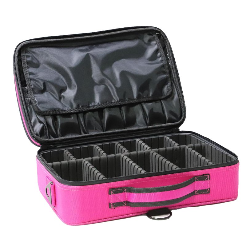 Multipurpose Large 3 Layers Cosmetic Makeup Case Organizer Makeup Artist Bag with Adjustable Dividers
