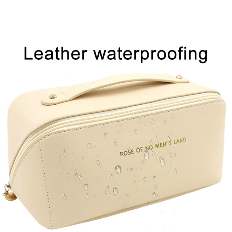 hot selling vegan pu leather makeup bag women custom logo pink waterproof travel bride maids square pillow cosmetic bag