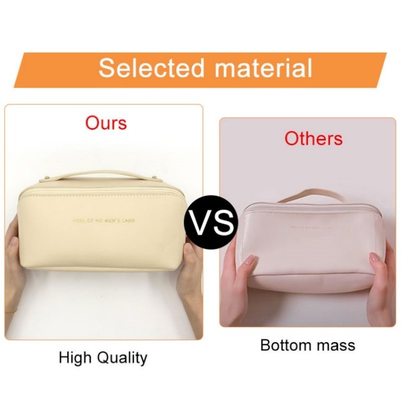 hot selling vegan pu leather makeup bag women custom logo pink waterproof travel bride maids square pillow cosmetic bag