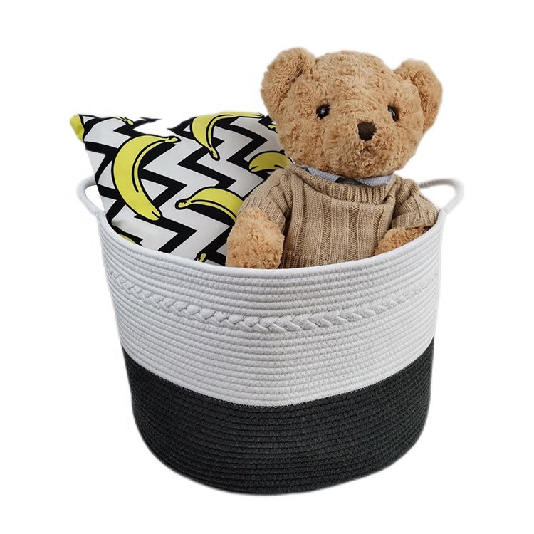 XXXL Large Soft and Safe Cotton Rope Basket Extra for Kid's Room Laundry Hamper Storage Organizing Bag