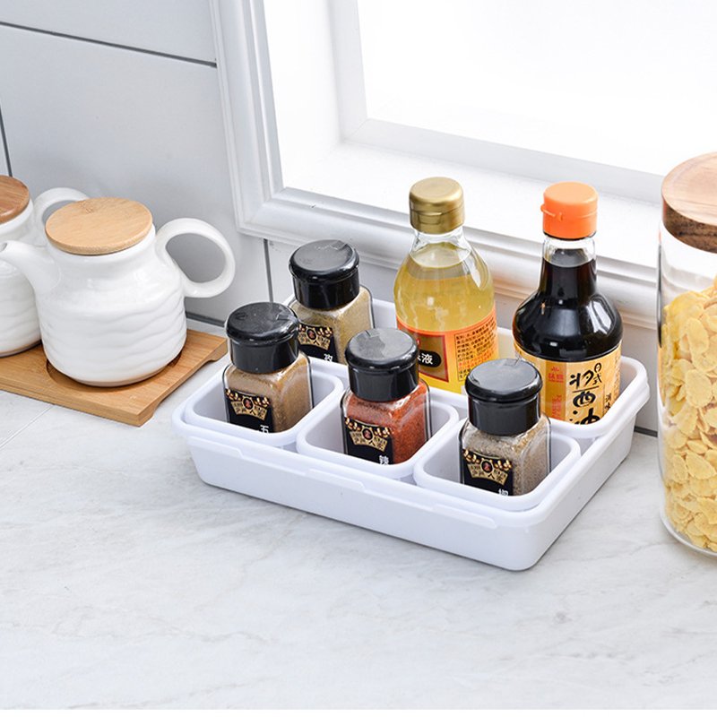 NISEVEN Hot Sale 8pcs/Set Makeup Office Vanity Storage Tray Stackable Drawer Organizer Plastic Storage Box Set
