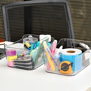 Kitchen-Friendly Clear Plastic Storage Bins Pantry Fridge Organizer Containers for Medicine Cabinet and Snack Freezer Storage