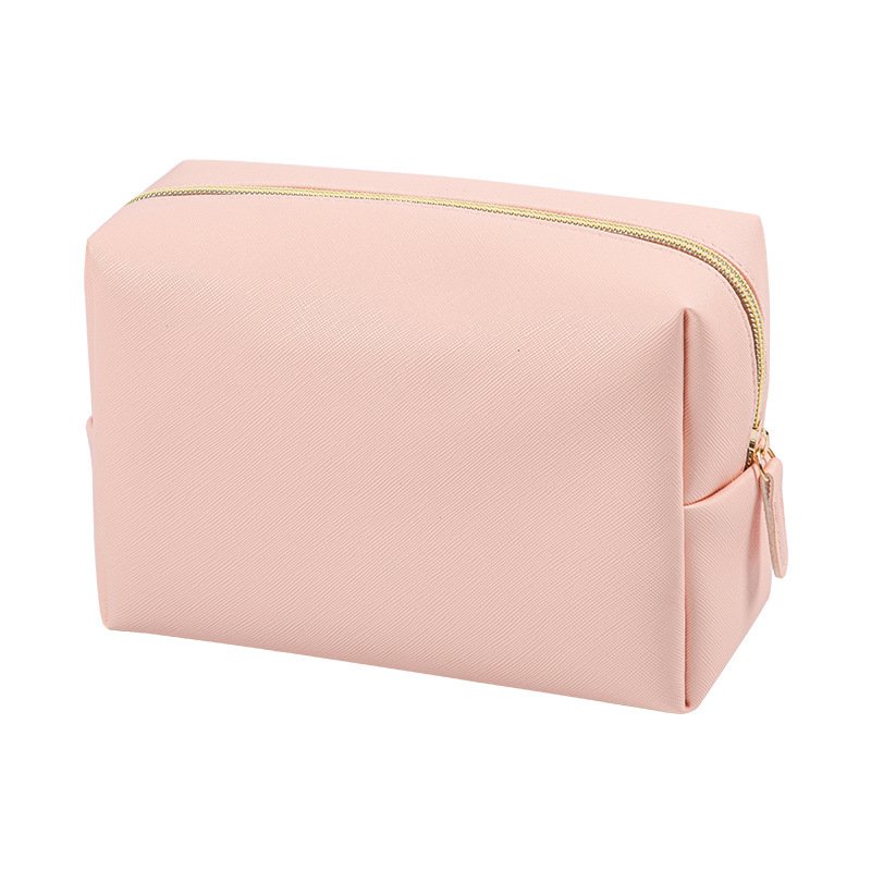 Portable Small Women Cosmetic Organizer Storage Bag PU Leather Waterproof Make up Bag with Zipper for Purse Travel