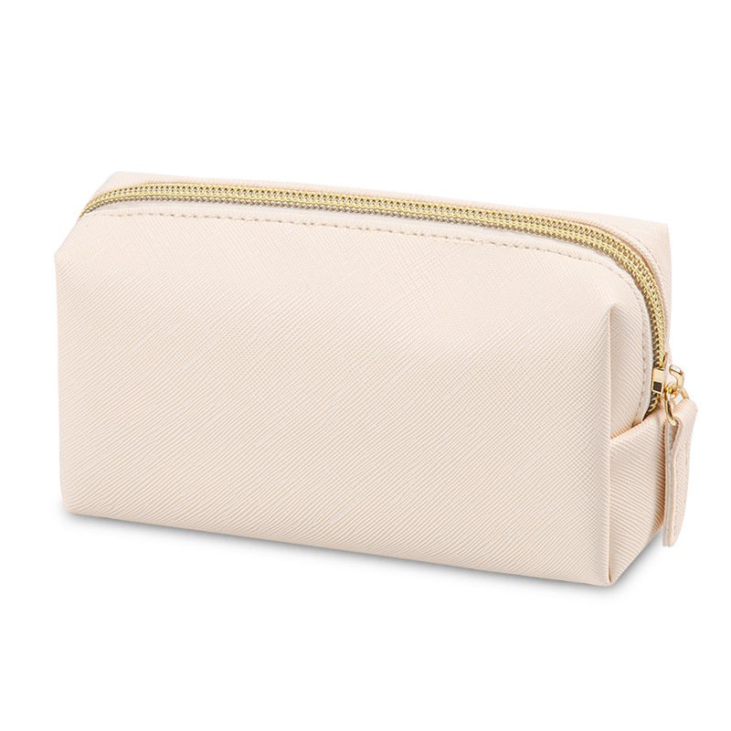Portable Small Women Cosmetic Organizer Storage Bag PU Leather Waterproof Make up Bag with Zipper for Purse Travel
