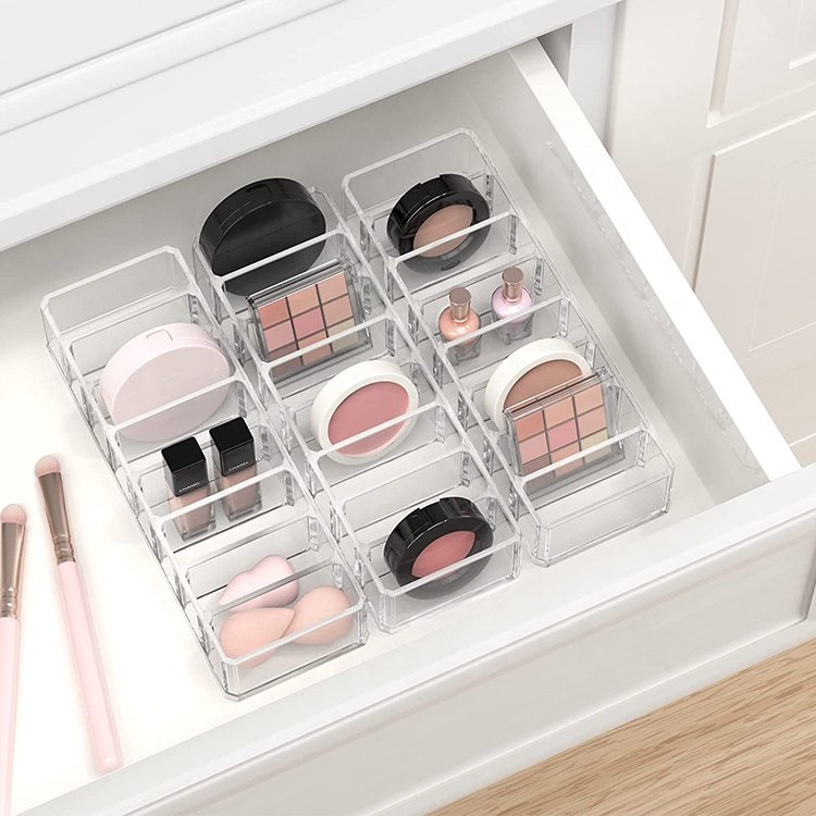 Transparent Acrylic Cosmetics Storage Plastic Display Box Makeup Drawer Organizer