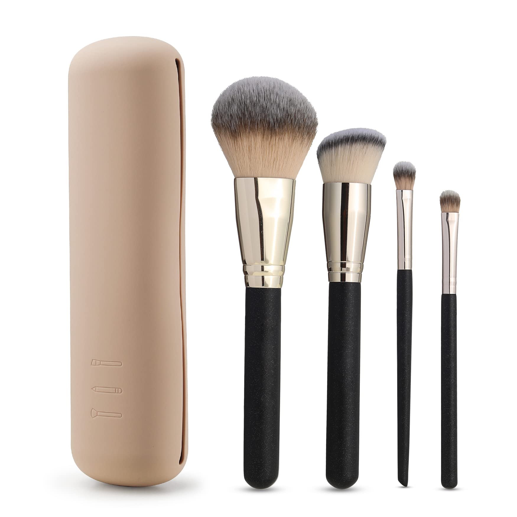 Portable Silicone Makeup Brush Storage Bag Large Capacity Travel Cosmetic Organizer with Magnetic Closure