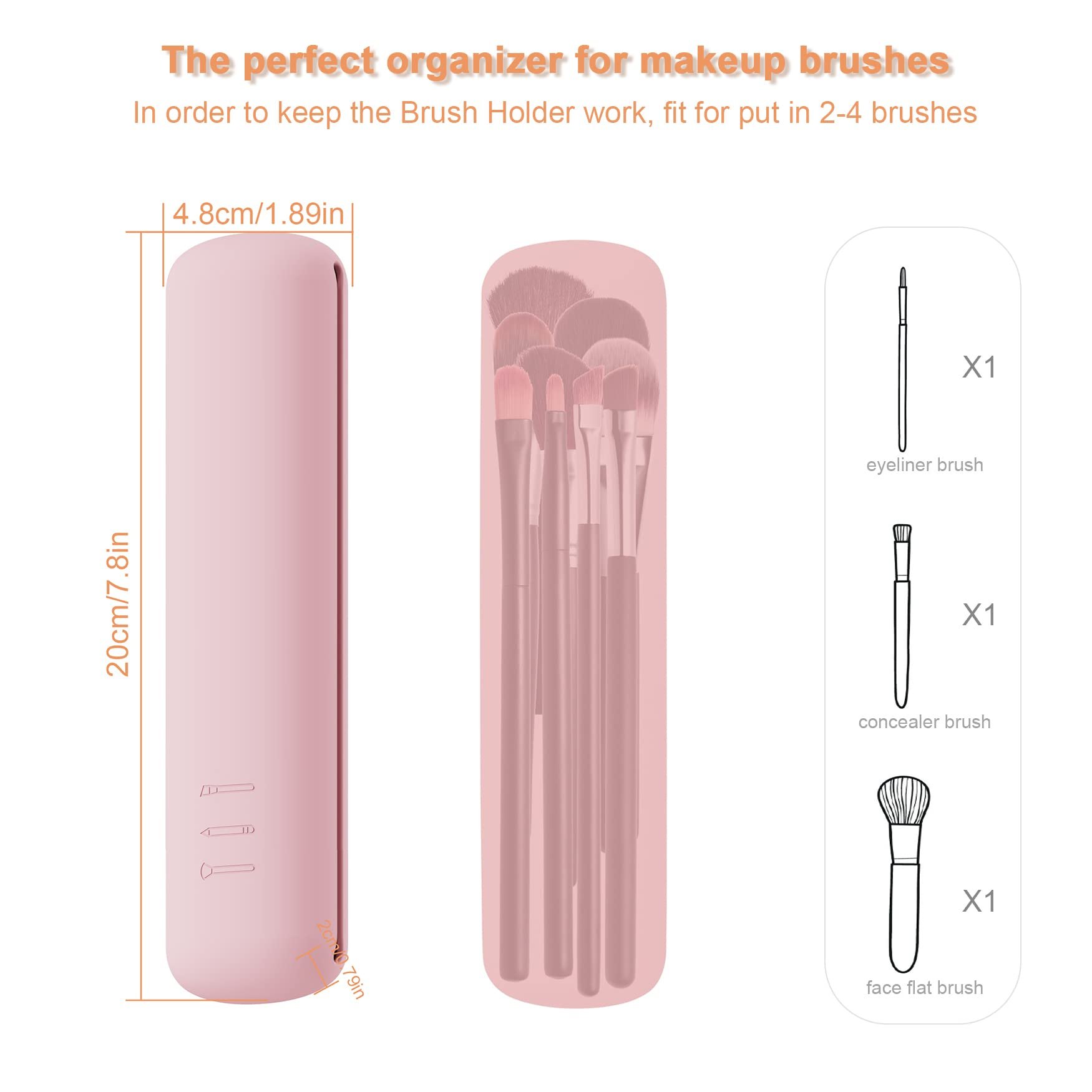 Portable Silicone Makeup Brush Storage Bag Large Capacity Travel Cosmetic Organizer with Magnetic Closure