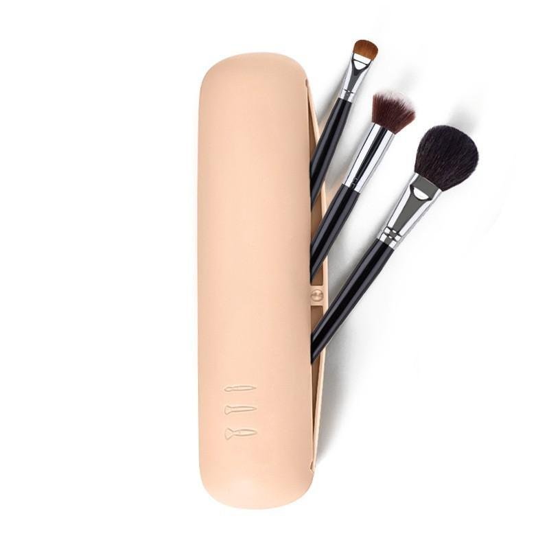 Portable Silicone Makeup Brush Storage Bag Large Capacity Travel Cosmetic Organizer with Magnetic Closure