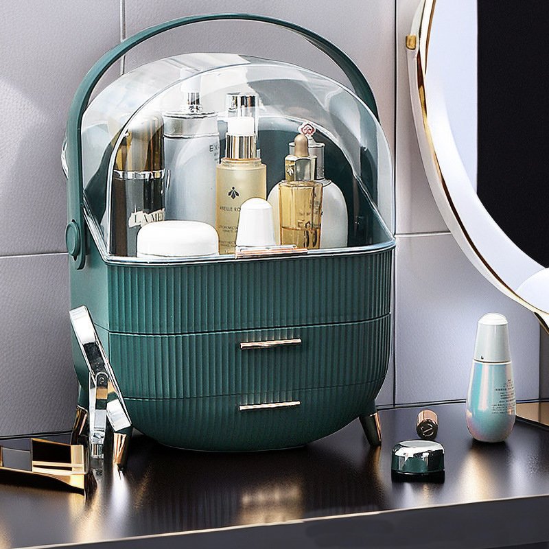 New Luxury Clear Acrylic Portable Dust Proof Plastic Makeup Jewelry Organizer Skincare Shelf Desktop Cosmetic Storage Box