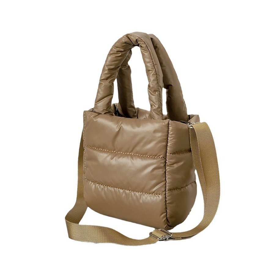 Hot Sale Winter Nylon Quilted Hand Bag Small Women Shoulder Bag Travel Puffy Cosmetic Padded Bag Custom Logo