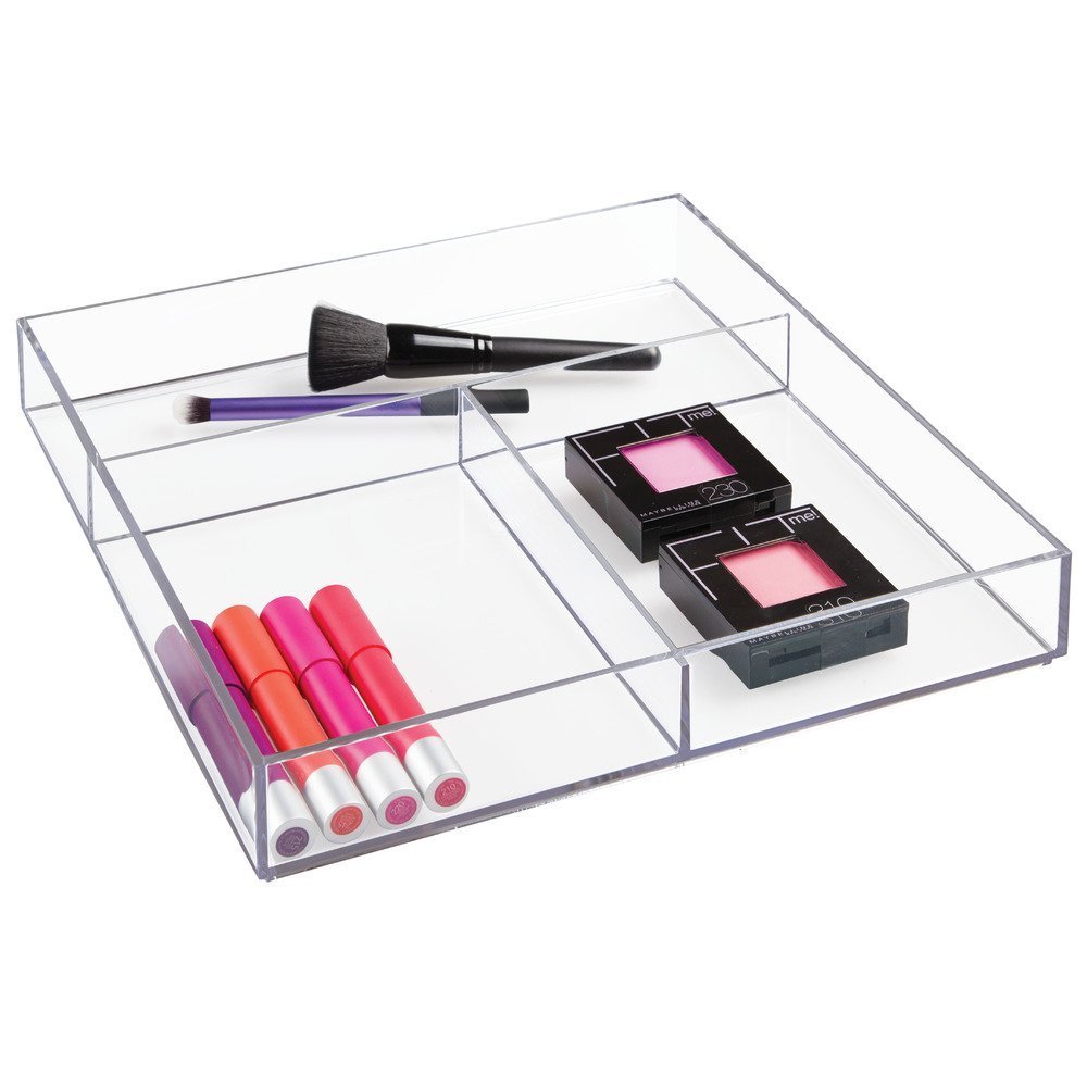 Factory Custom Wholesale lucite Acrylic Cosmetic Organizer tray Acrylic makeup Organizer tray jewelry Sectional Tray Divider