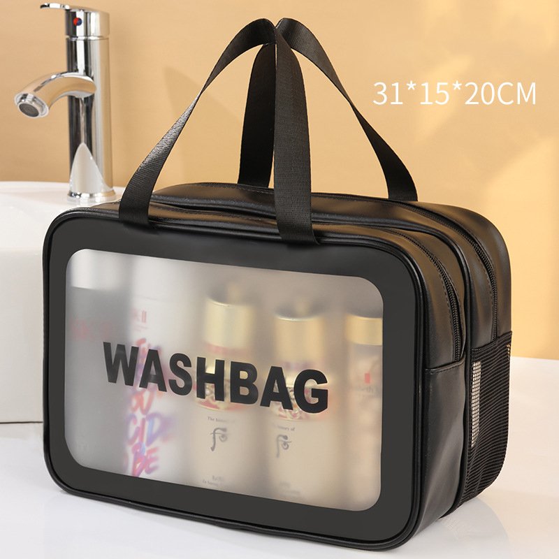 Newest Design Custom Luxury Pu Toiletry Bag Transparent Waterproof PVC Cosmetic Bag Travel Clear Makeup Bag