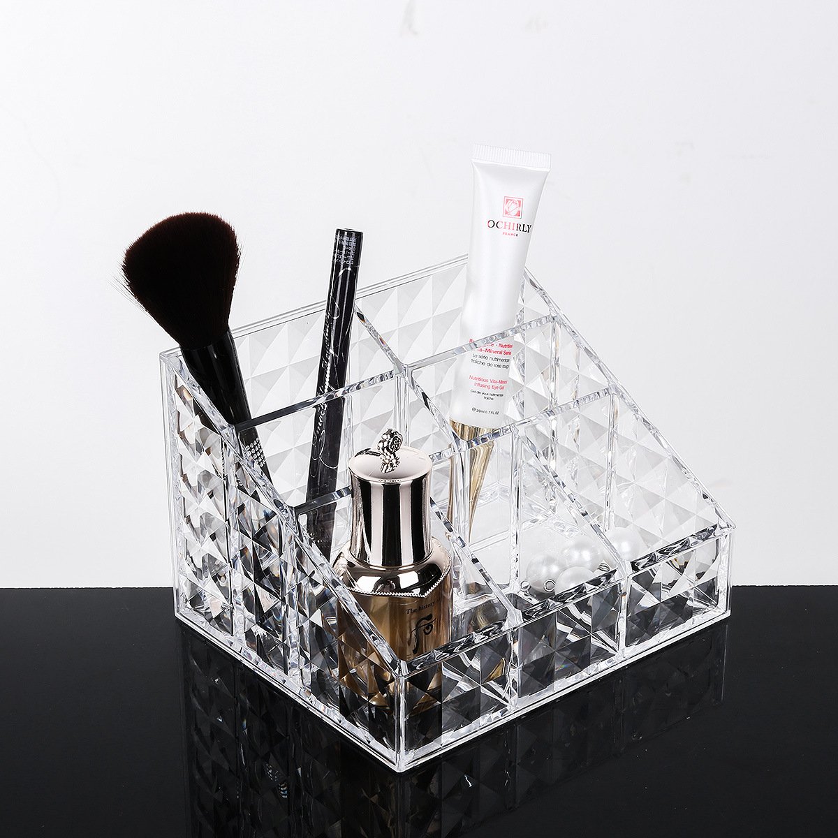 Acrylic Clear Makeup Brush Holder Organizer Lipstick Perfume Bathroom Cosmetic Vanity Organizers Storage With Factory