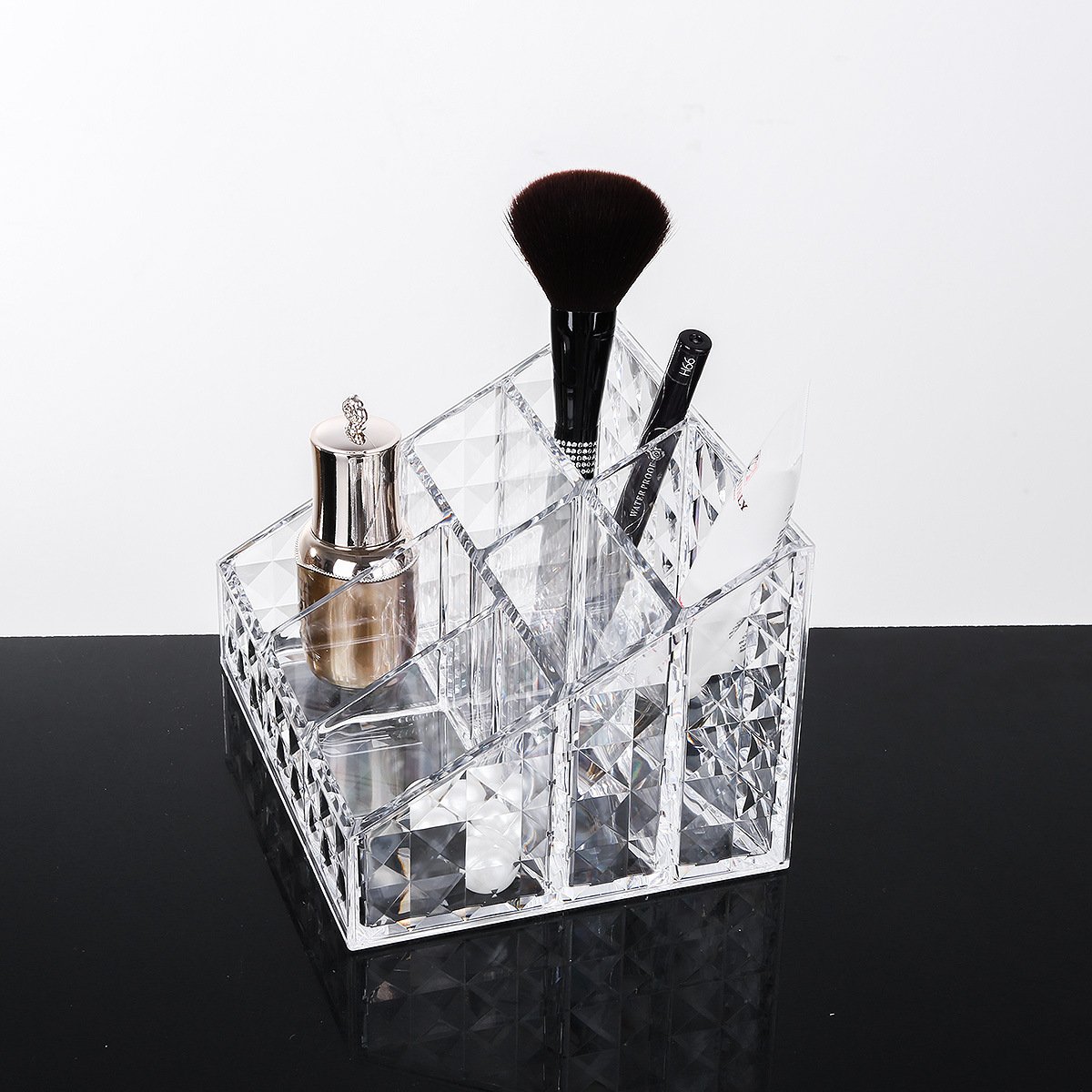 Acrylic Clear Makeup Brush Holder Organizer Lipstick Perfume Bathroom Cosmetic Vanity Organizers Storage With Factory