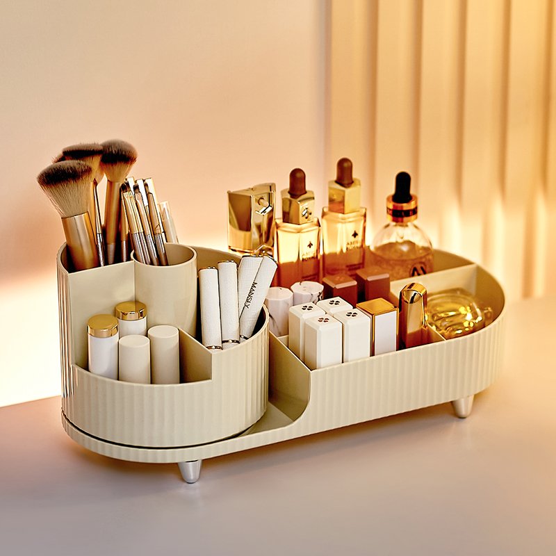 Rotating Makeup Brush Organizer Make up Brushes Cup for Cosmetics Desktop Storage Tray for Cosmetics 360 degree rotating