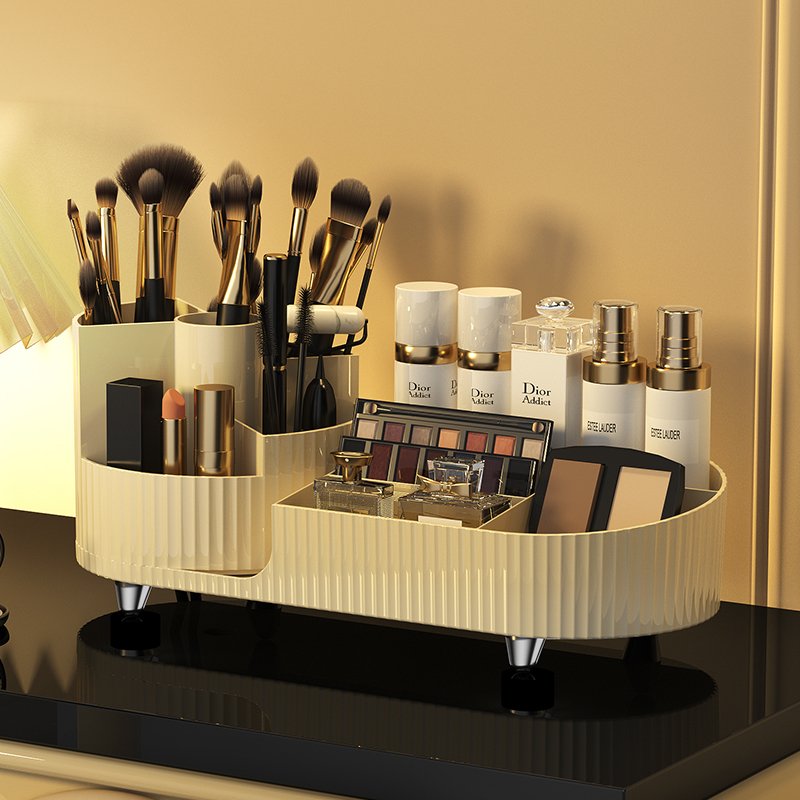 Rotating Makeup Brush Organizer Make up Brushes Cup for Cosmetics Desktop Storage Tray for Cosmetics 360 degree rotating
