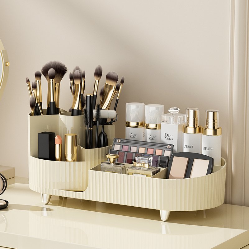 Rotating Makeup Brush Organizer Make up Brushes Cup for Cosmetics Desktop Storage Tray for Cosmetics 360 degree rotating