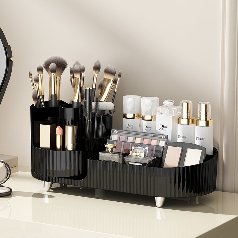 Rotating Makeup Brush Organizer Make up Brushes Cup for Cosmetics Desktop Storage Tray for Cosmetics 360 degree rotating