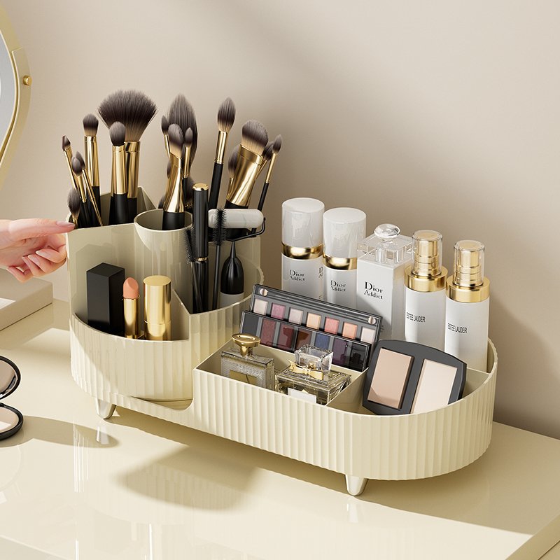 Rotating Makeup Brush Organizer Make up Brushes Cup for Cosmetics Desktop Storage Tray for Cosmetics 360 degree rotating