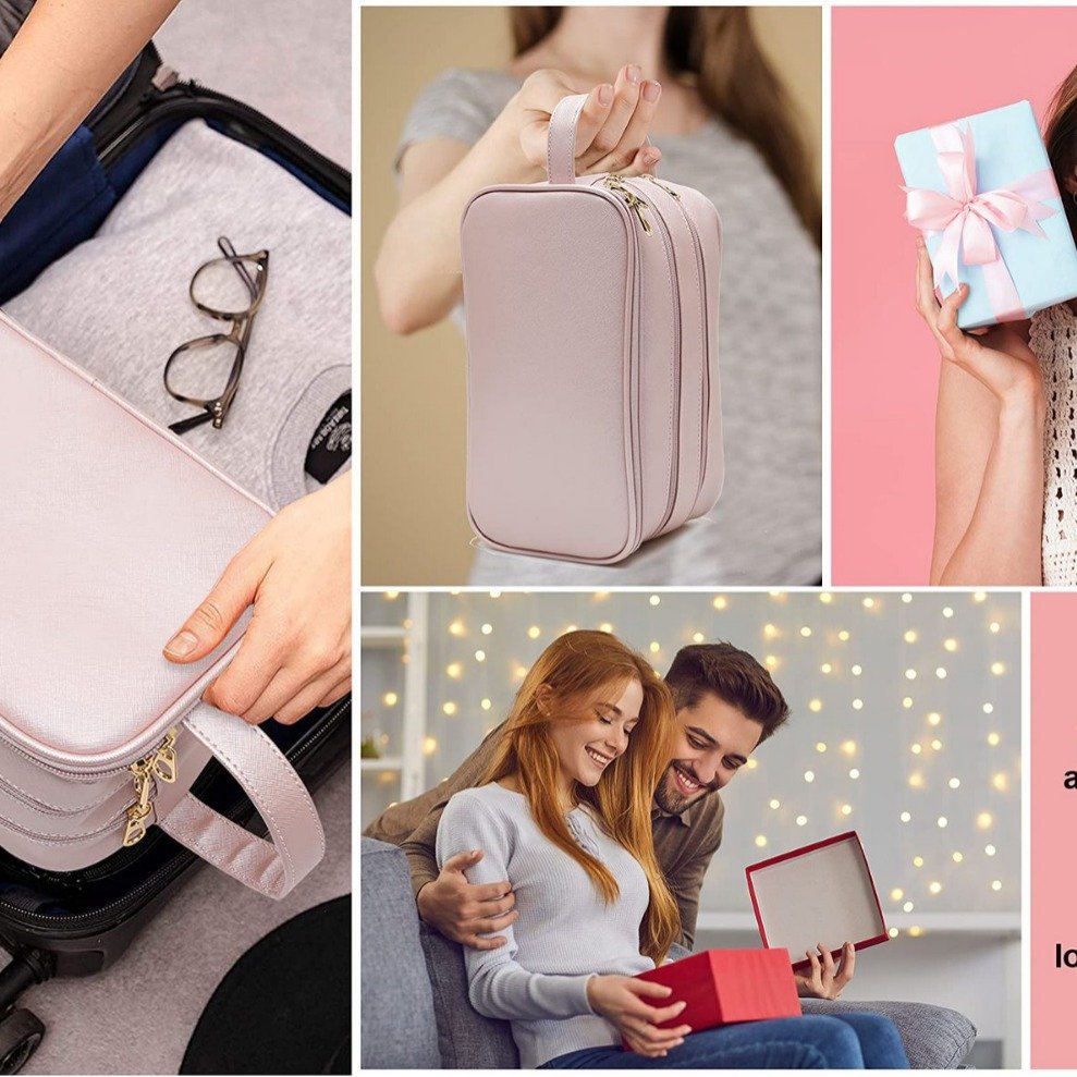 Toiletry Bag for Women and Men Travel Electronic Organizer Bag Extra Waterproof Travel Bags for Toiletries with PU Handle
