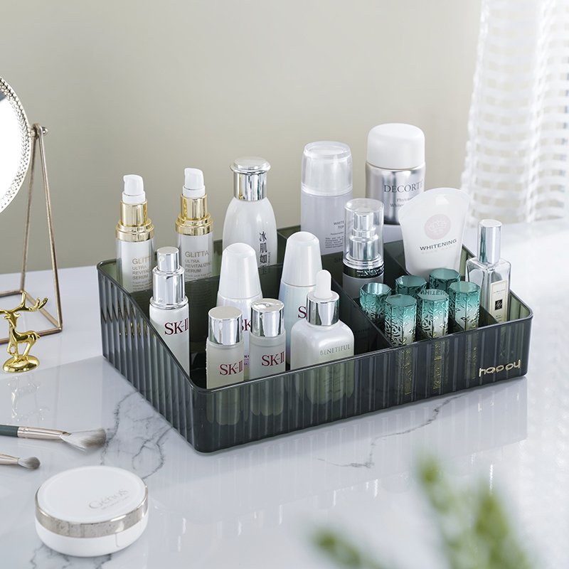 Makeup organizer for cosmetic case brushes lipstick eyeshadow plastic dresser makeup storage organizer box