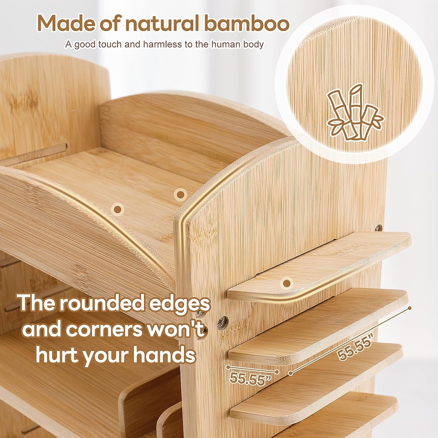 2024 Cosmetics storage box lipstick holder Makeup brush holder multi-functional Bamboo Makeup Organizer