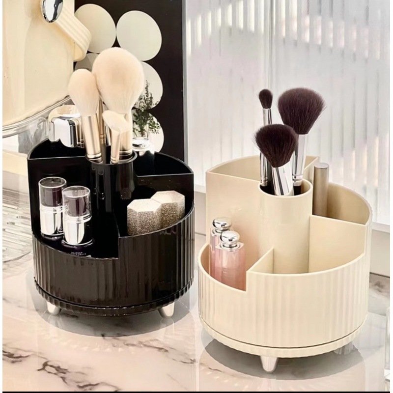 Home Accessories 360 Rotating Makeup Organizer for Vanity Large Cosmetic Skincare Organizer Plastic Makeup Brush Holder