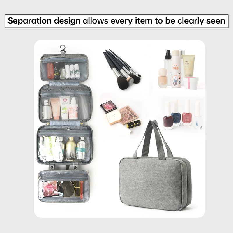 OEM ODM Custom Printing Tote Hanging Waterproof Cosmetic Bags On Business Trip Folding Makeup Hanging Bag