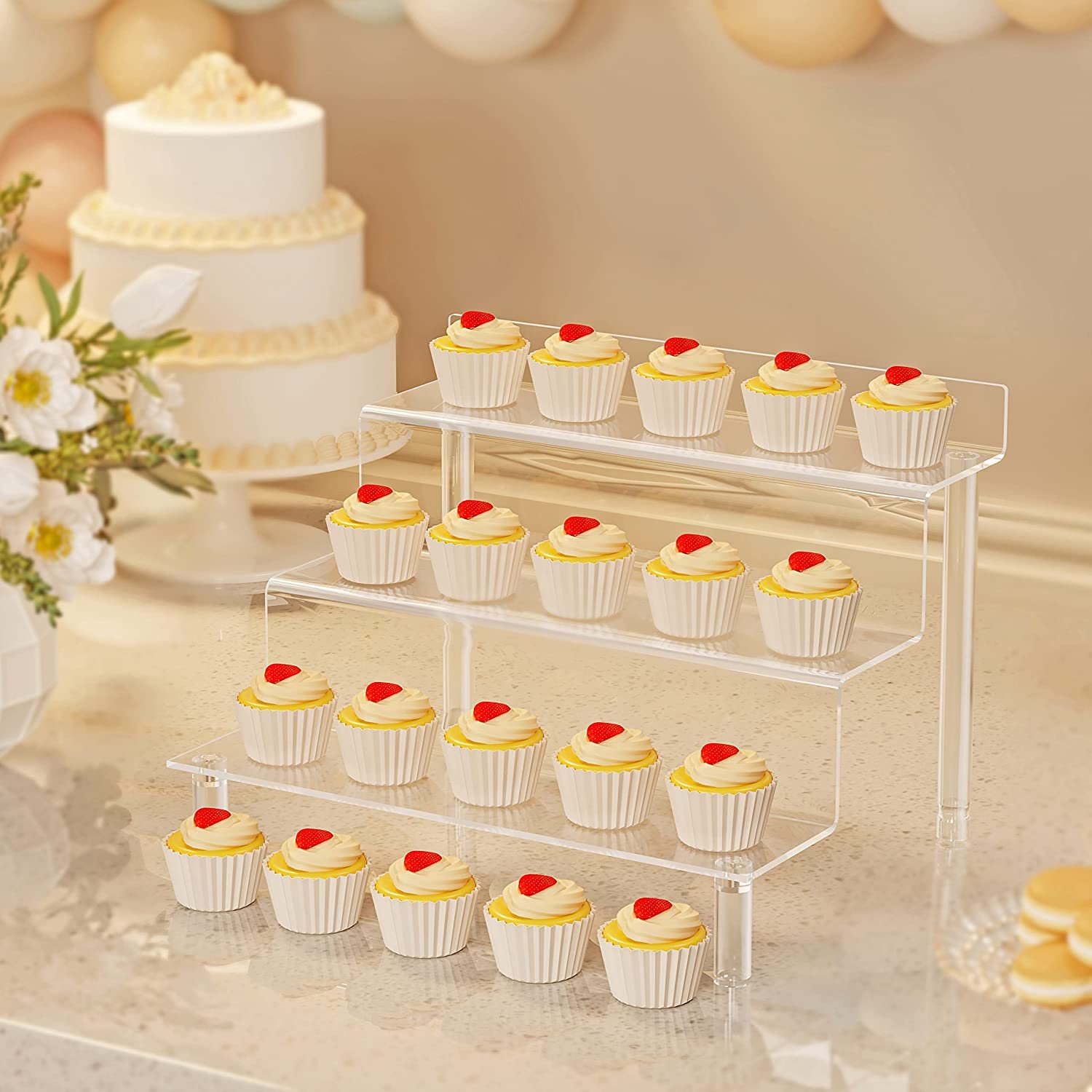 Clear Acrylic Display Riser Shelf Display Shelf for Perfume Action Figure Holder Makeup Organizer Acrylic Cake Stand