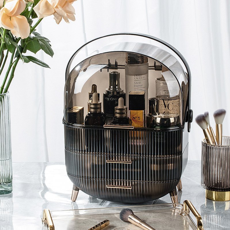 Light Luxury Portable Large Capacity Dustproof Cosmetic Storage Box Cross-Border Plastic Products Skin Care Jewelry Shelf